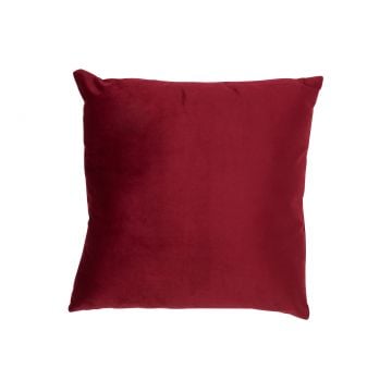 Coussin carre velours rouge