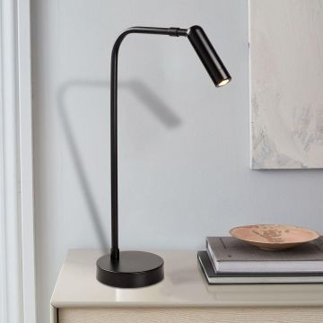 Opviq Lampe de table en métal | 12x22cm | 47cm Hauteur | Noir