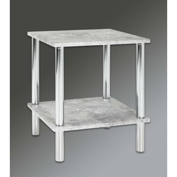 Table d'appoint Wilko 39x39cm - décor de béton/chrome