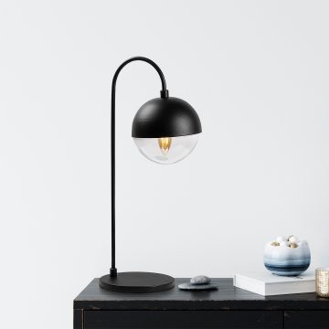 Fulgor Lampe de table | Corps en métal | Bouchon en verre | 18x25x53 cm | Noir
