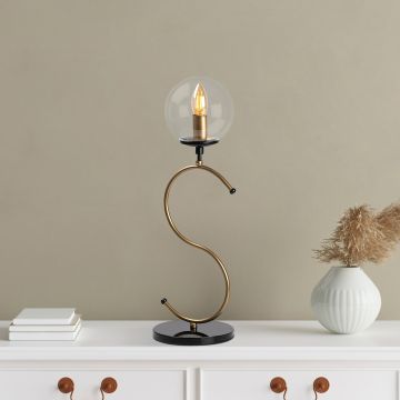 Fulgor Lampe de table en métal | 15cm Cap | 57cm Hauteur | Noir Antique