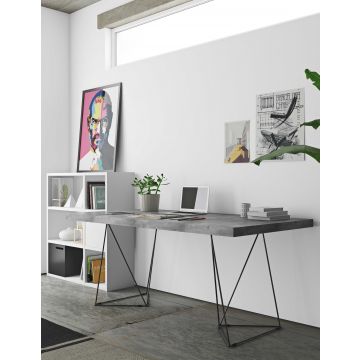 Table / Bureau Multis 160cm - béton/noir