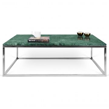 Table basse Prairie - marbre vert/chrome