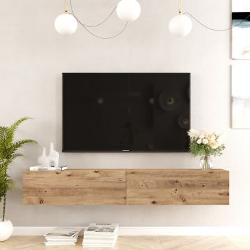 Meuble TV moderne | Flottant | 180cm | Pin Atlantique