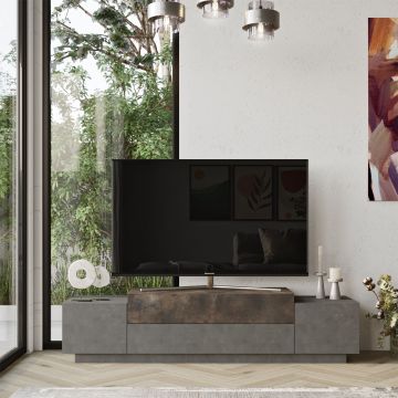 Meuble TV moderne | Panneau 100% mélaminé | Bronze