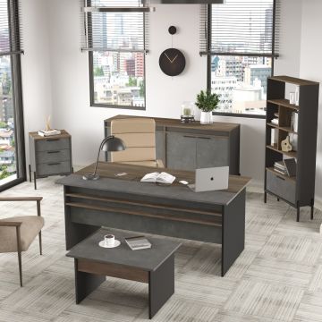 Woody Fashion Young Room Set in Silver Anthracite" (Ensemble de chambre jeune Woody Fashion en argent anthracite)