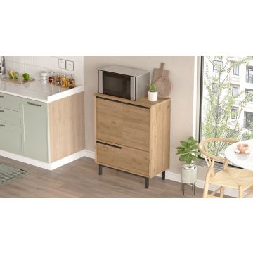 Woody Fashion Kitchen Cabinet | Melamine Coated | Walnut Color | 18mm Thickness