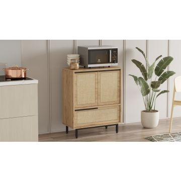 Woody Fashion Kitchen Cabinet | 100% Melamine Coated | Walnut Oak Color