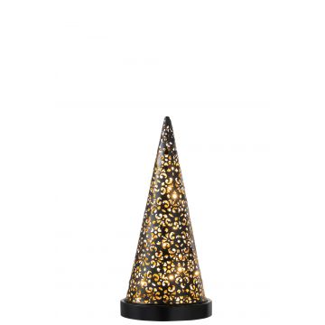 Lampe led cone pile metal noir small