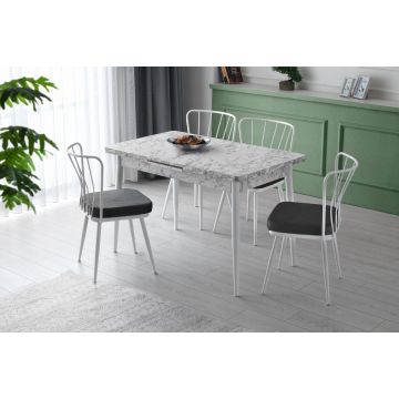 Table de salle à manger élégante et multicolore | Rangement et design | Panneau de particules de bois 100% mélaminé