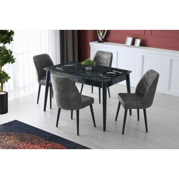 Elegant Dining Table | Anthracite | 100% MDF | 165 cm de largeur étendue