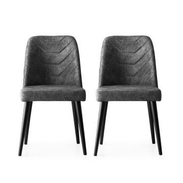 Vella Ensemble de chaises (2 pièces) | Structure 100% bois | Couleur : Anthracite