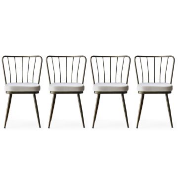 Ensemble de chaises Kieran | Structure en métal | Velours et mélamine | Vison