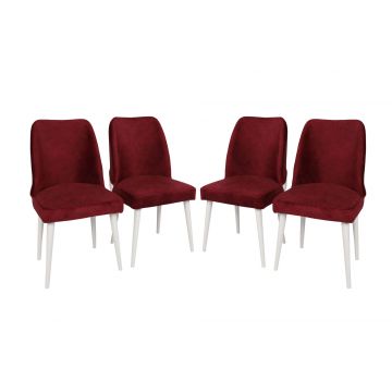 Ensemble de chaises Vella - Structure en métal, tissu en velours, pieds en bois de charme
