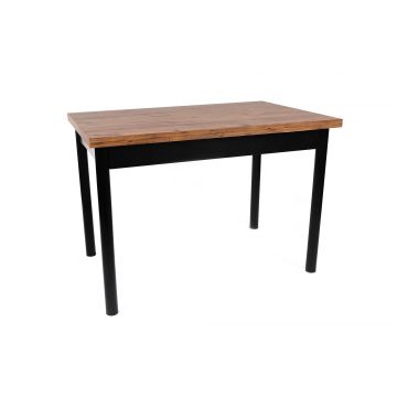 Table de salle à manger extensible en bois, 100% mélaminé, noyer noir