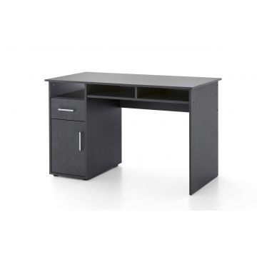 Bureau Maxi-office 125cm, 1 tiroir & 1 porte - graphite