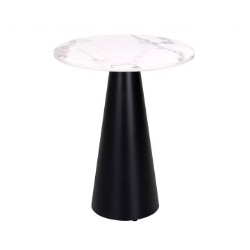 Table d'appoint Degas ø50cm - blanc/noir