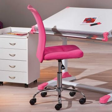 Chaise de bureau Eva sans accoudoir - rose
