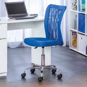 Chaise de bureau Eva sans accoudoir - bleu foncé