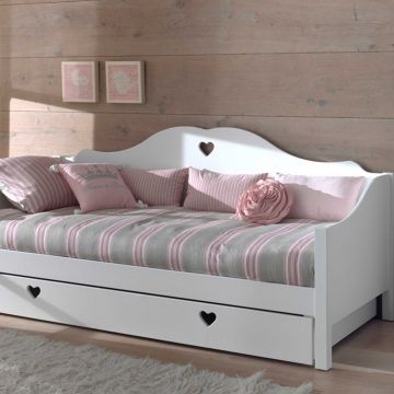 Canapé-lit Amori 90x200cm avec tiroir de lit 90 x 200 cm - blanc
