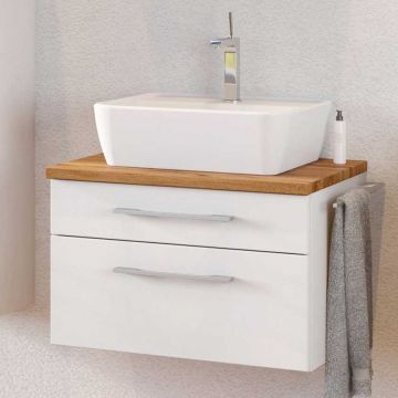 Meuble lavabo Dasa 60cm à 2 tiroirs - blanc
