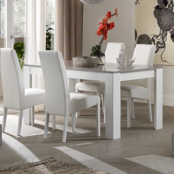 Table à manger Modena 160 cm - blanc/béton