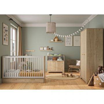 Combinaison chambre d'enfant Elea | Lit évolutif, commode, armoire | Châtaignier design