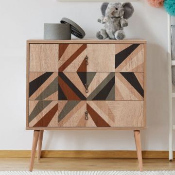 Vella Dresser | Mélaminé | Pieds en bois | Multicolore