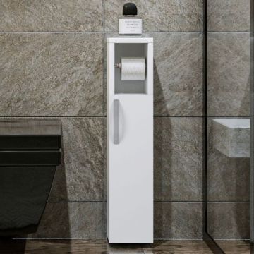 Meuble de salle de bain design Kalune - Epaisseur 18mm | 15x65x12 | Mélaminé | Blanc