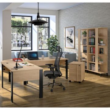 Ensemble de bureau Faro | Tables de bureau, rallonges, bibliothèques, commodes | Design Blonde Oak