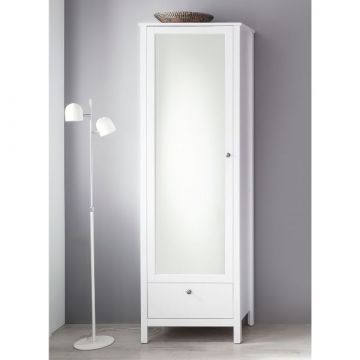Armoire Ole | 62 x 38 x 192 cm | Avec miroir | Blanc