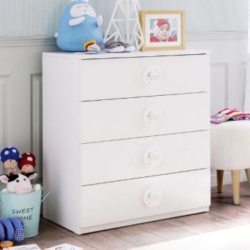 Commode | 100% mélaminé | 4 tiroirs | Soft Close | Baby/Child Friendly | Self-Assembly