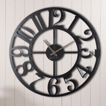 Horloge murale en métal Tanelorn 50x50cm - Noir