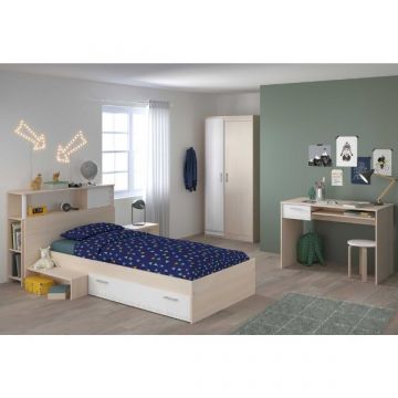 Combinaison chambre d'enfant Charly | Lit d'enfant, meuble de stockage, table de chevet, armoire, bureau