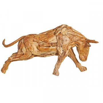 Statue décorative Bull - naturel/bois de teck