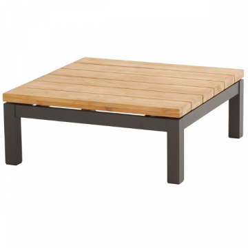 Table basse d'extérieur Acilo 90x90cm - teck/aluminium