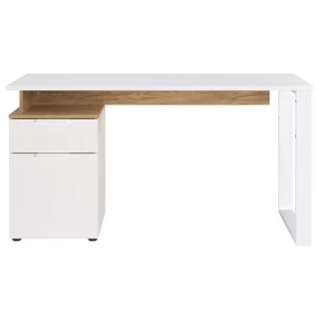 Bureau avec rangement Yannai | 140 x 61 x 74 cm | Oak White design