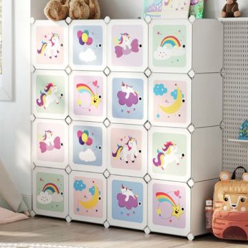 Compartiments de rangement pour chambre d'enfant Mads | 123 x 31 x 123 cm | Blanc
