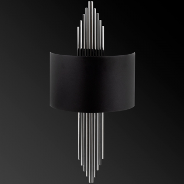 Opviq Wall Lamp | METAL BODY | Black Silver | 75 x 10 x 22 cm