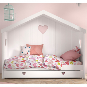 Bedhouse Amori avec tiroir de lit - blanc 