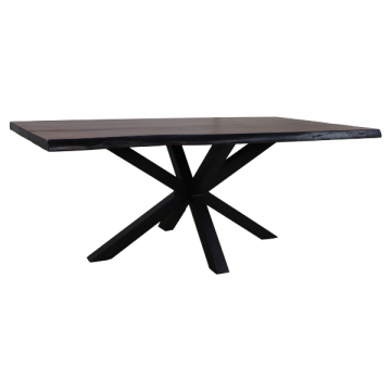 Table à manger Davor 220x100cm - brun/noir