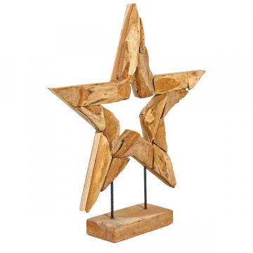 Étoile en teck Estrella - petite (68 cm)