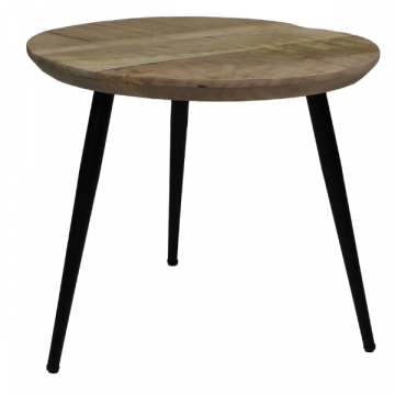 Table basse Bern 45cm bois de manguier - naturel/noir