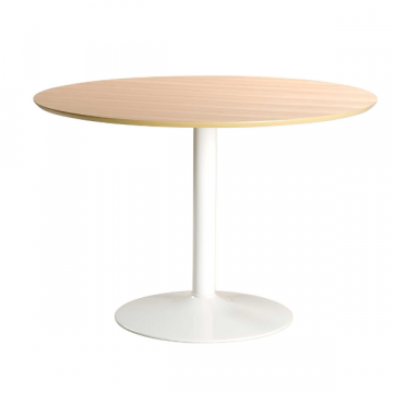 Table à manger ronde Ibiza ø110cm - blanc/chêne