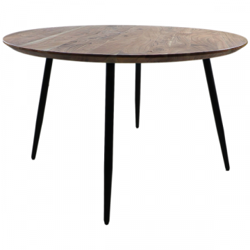 Table de salle à manger Luzern Ø120cm bois d'acacia - naturel/noir