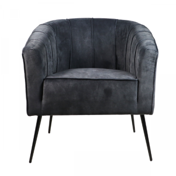 Fauteuil Chester velours - anthracite