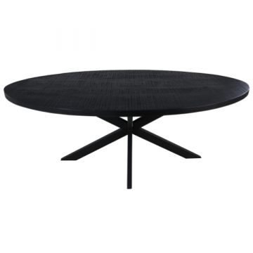 Table à manger Geraldton 180x100cm ovale bois de manguier - noir