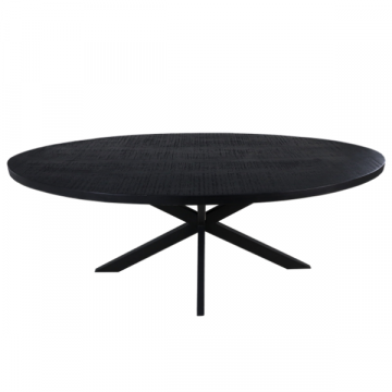 Table à manger Geraldton ovale 220x100cm bois de manguier - noir