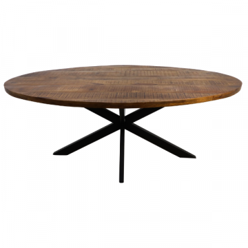Table à manger Geraldton 240x110cm bois de manguier - naturel/noir