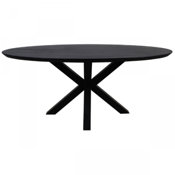 Table de salle à manger Luzern 200x100cm bois d'acacia et métal - noir